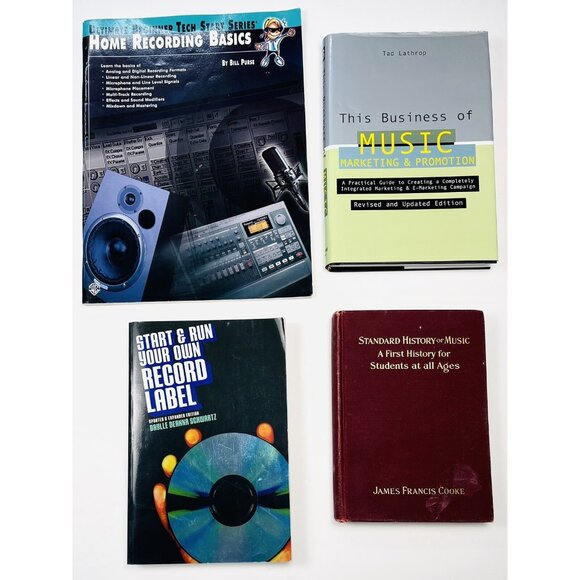 Mixed Lot 4 Music Industry Home Recording Marketing History Books - Picture 1 of 3